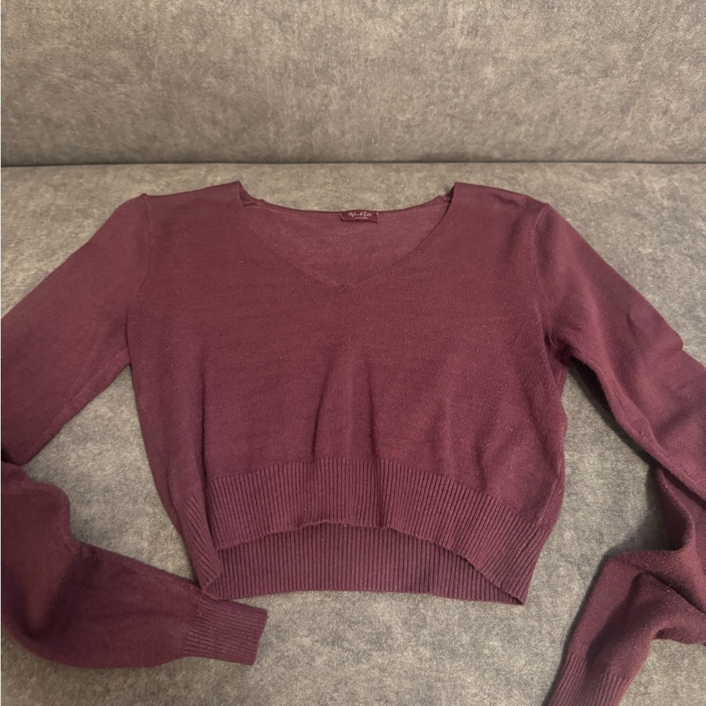 Brandy Melville Deep Red V-Neck Sweater
